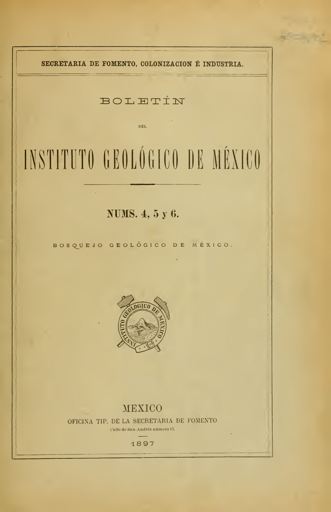 					Ver Vol. 4 (1896): Bosquejo geológico de México: Itinerarios geológicos
				